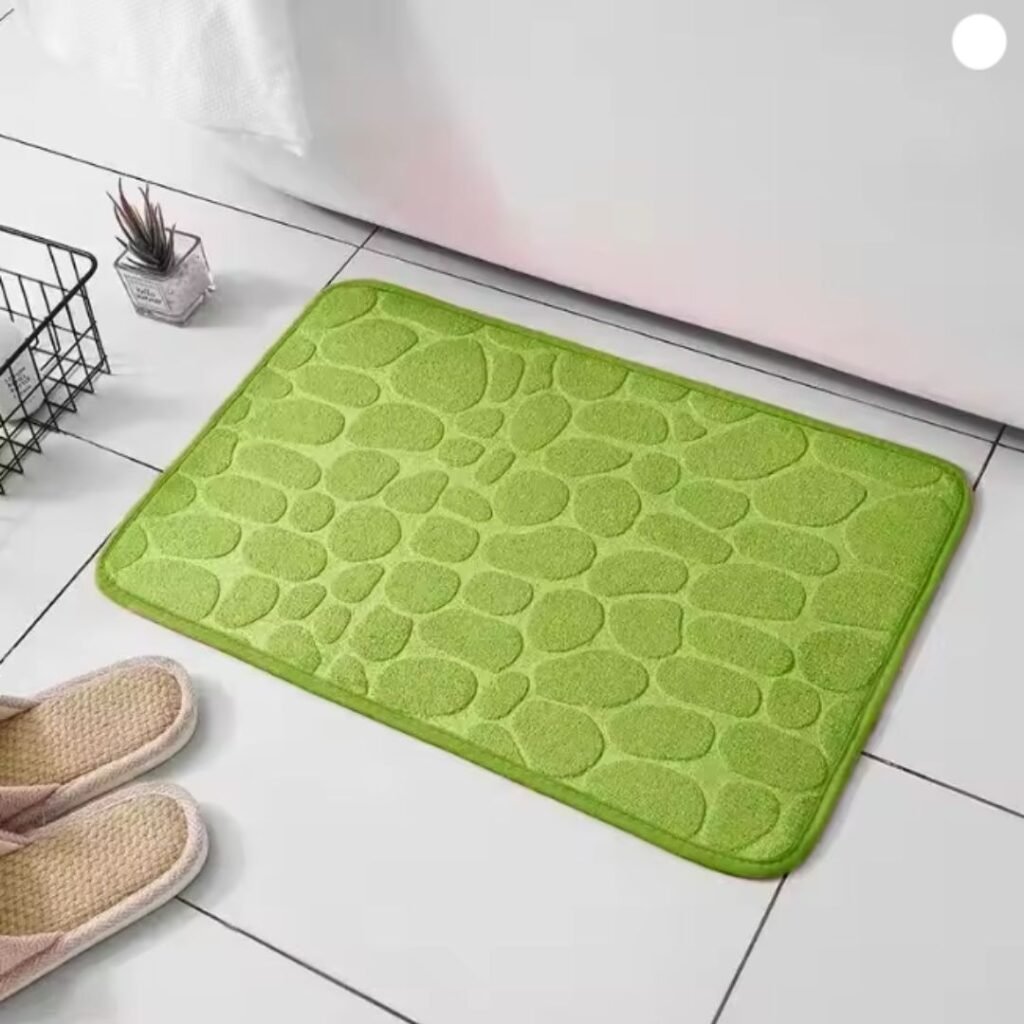 1pc-embossed-fiber-carpet-green