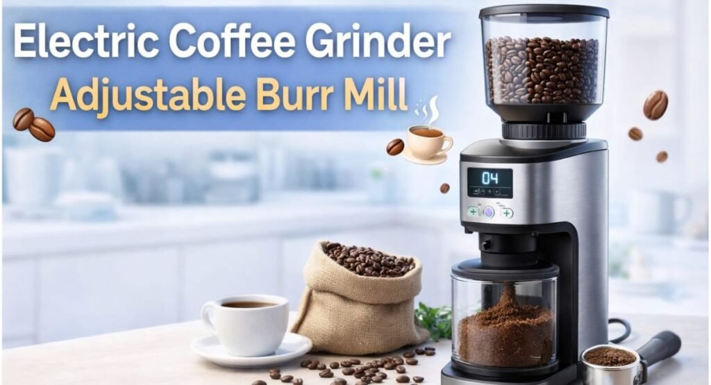 Electric Coffee Grinder Adjustable Burr Mill