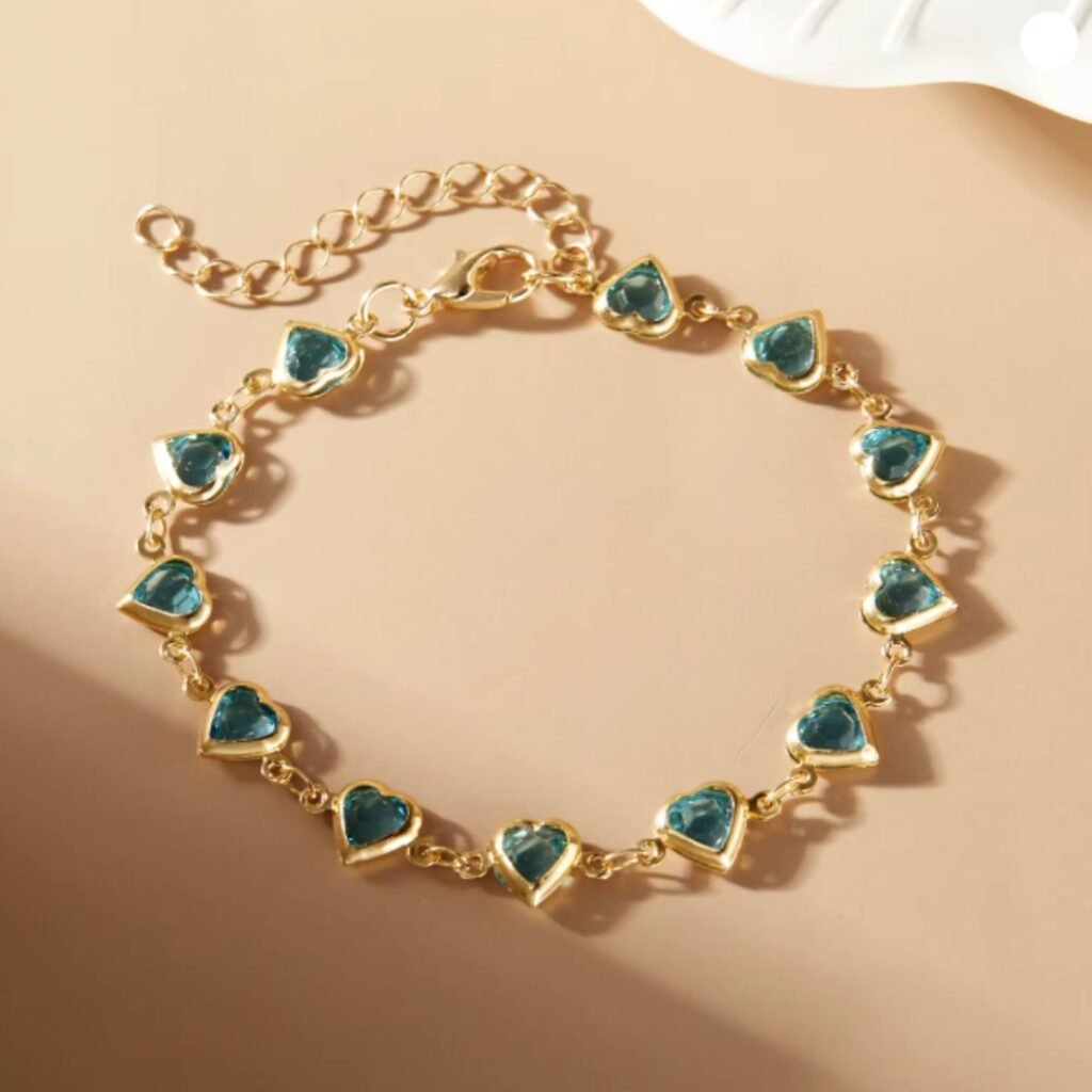 elegant-red-crystal-zircon-metal-chain-bracelets-for-women-green