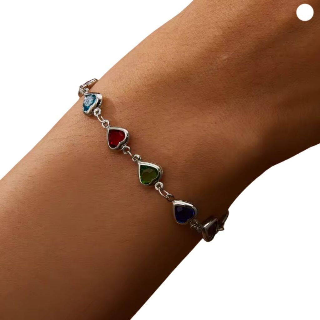 Elegant Red Crystal Zircon Metal Chain Bracelets for Women