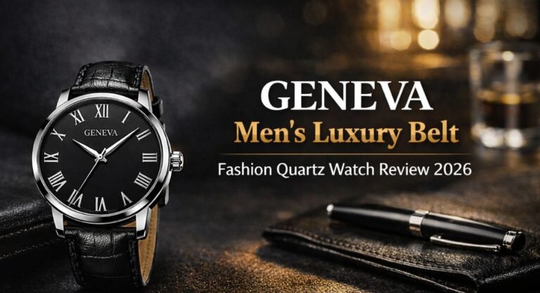GENEVA Men’s Luxury Belt Fashion Quartz Watch – Timeless Style at an Affordable Price