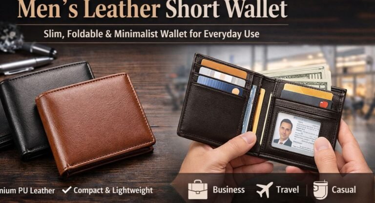 men’s leather short wallet